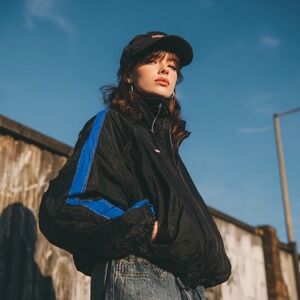 Pacific Trail Vintage Windbreaker Jacket‎ Colorblock Stow-Away Hood - Size M